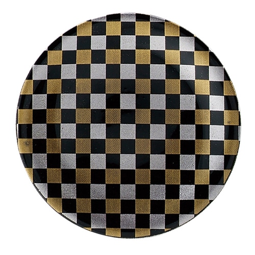 福井クラフト 耐熱φ150寿司皿 金銀市松粉蒔 12040120 1個（ご注文単位1個）【直送品】