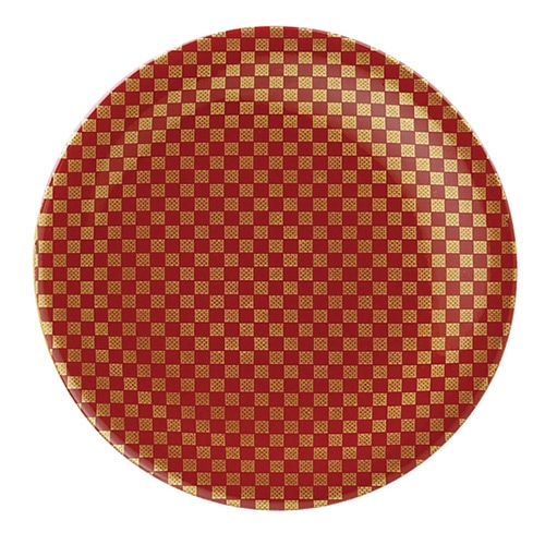 福井クラフト 耐熱φ150寿司皿 赤市松金粉蒔 12040130 1個(ご注文単位1個)【直送品】