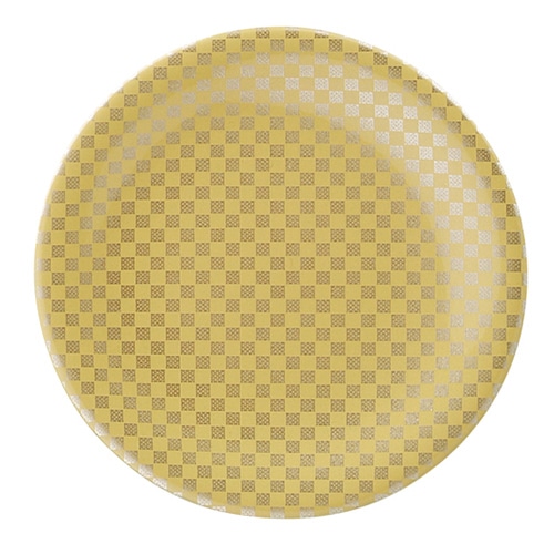 福井クラフト 耐熱φ150寿司皿 ベージュ市松金粉蒔 12040140 1個（ご注文単位1個）【直送品】