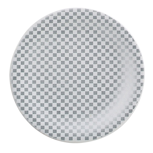 福井クラフト 耐熱φ150寿司皿 白市松銀粉蒔 12040150 1個（ご注文単位1個）【直送品】