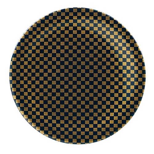 福井クラフト 耐熱φ150寿司皿 紺市松金粉蒔 12040160 1個（ご注文単位1個）【直送品】