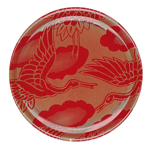 福井クラフト 耐熱φ150新寿司皿 西陣風朱金の鶴 12041200 1個（ご注文単位1個）【直送品】