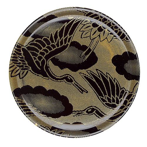 福井クラフト 耐熱φ150新寿司皿 西陣風黒金の鶴 12041220 1個(ご注文単位1個)【直送品】