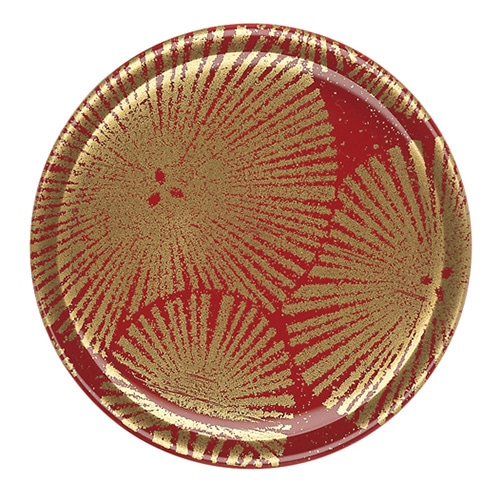 福井クラフト 耐熱φ150新寿司皿 和紙風赤松葉 12041280 1個(ご注文単位1個)【直送品】