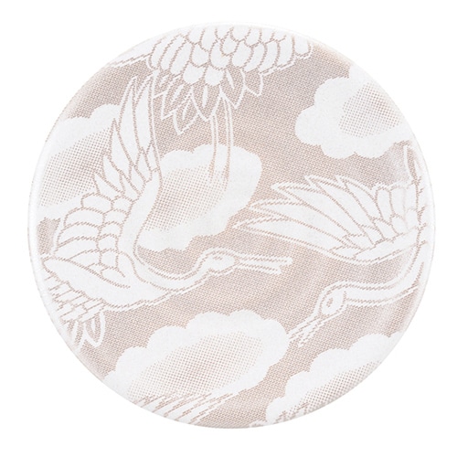 福井クラフト 耐熱φ150寿司皿　渦巻 白に銀鶴 12041700 1個（ご注文単位1個）【直送品】