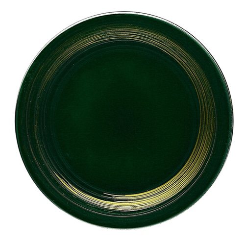 福井クラフト 耐熱φ150寿司皿 緑一筆 12042460 1個（ご注文単位1個）【直送品】