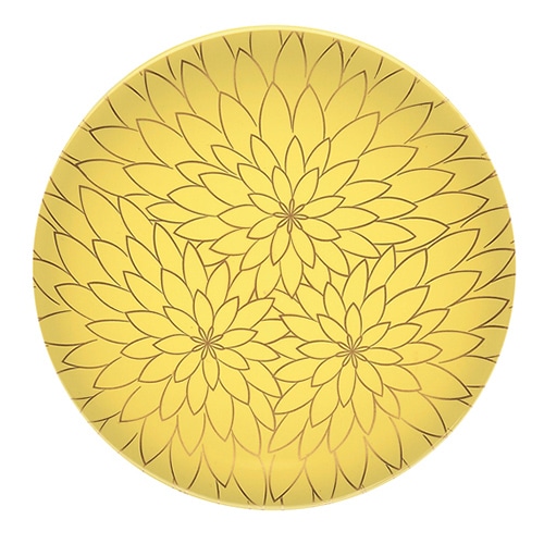 福井クラフト 耐熱φ150寿司皿 黄に金花 12042680 1個（ご注文単位1個）【直送品】