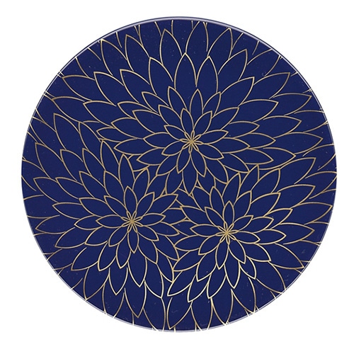 福井クラフト 耐熱φ150寿司皿 紺に金花 12042690 1個（ご注文単位1個）【直送品】