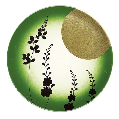 福井クラフト 耐熱φ150寿司皿 満月緑ぼかし 12043510 1個（ご注文単位1個）【直送品】