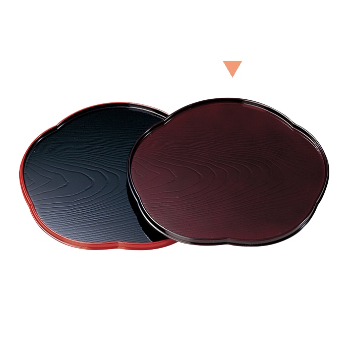 福井クラフト ミニトレー 8寸 梅型盆 溜 15000420 1枚(ご注文単位1枚)【直送品】