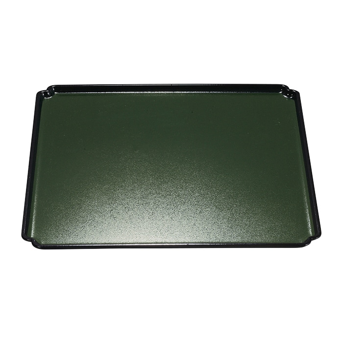 福井クラフト 角盆　尺2　木瓜角盆 グリーンタタキ天黒 15014750 1枚（ご注文単位1枚）【直送品】