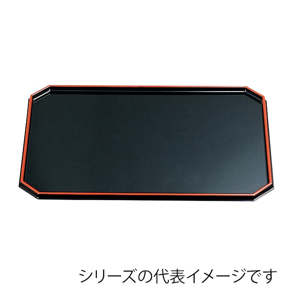 福井クラフト 長角トレー　尺3　隅切長手盆 黒天朱SL 15233160 1枚（ご注文単位1枚）【直送品】