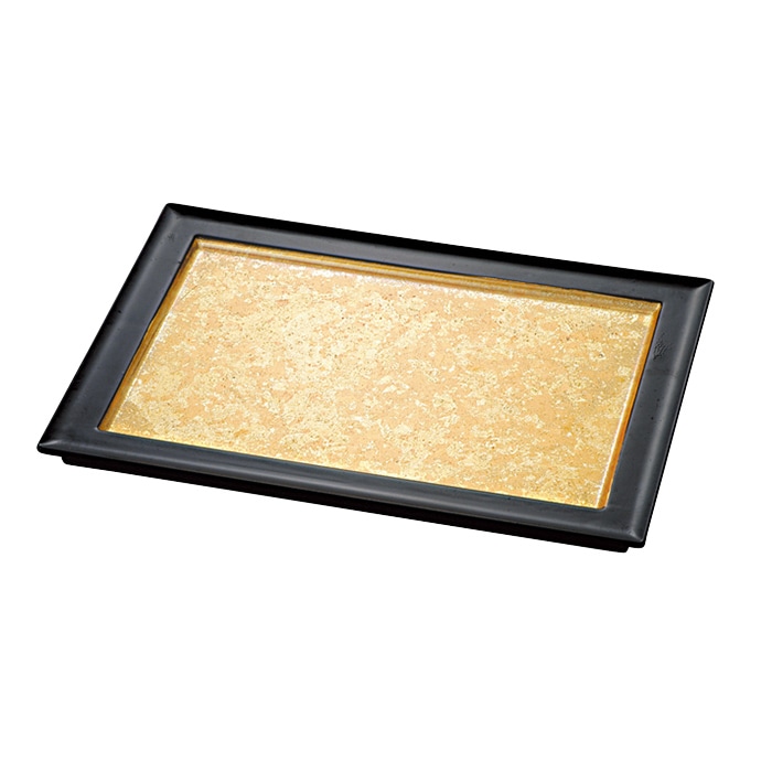 福井クラフト 前菜盆　8.5寸　長角プレート 二色金箔 17411830 1枚（ご注文単位1枚）【直送品】