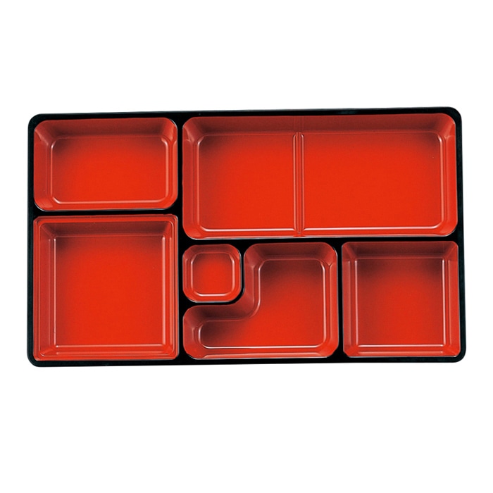 福井クラフト 尺3寸気比布目松花堂用 幕の内仕切 内朱天黒 21002440 1個(ご注文単位1個)【直送品】