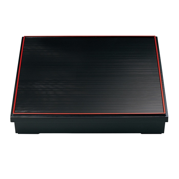 福井クラフト 尺3寸角千筋松花堂 蓋親 黒天朱 内黒 21002930 1個(ご注文単位1個)【直送品】