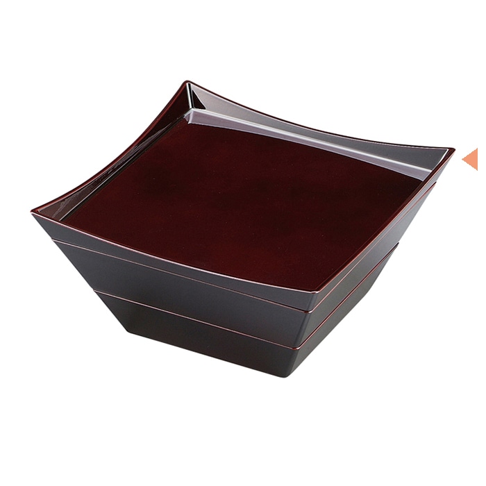 福井クラフト 8寸角山路四方反り蓋盆 溜毘沙門天 21003260 1個（ご注文単位1個）【直送品】