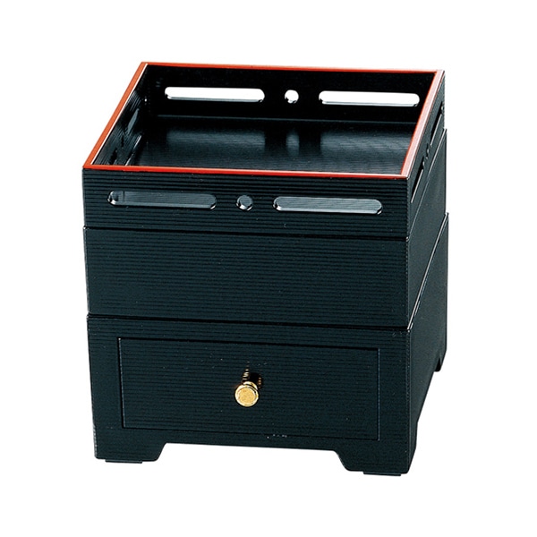 福井クラフト 5寸嵐山松花堂　すかし蓋セット 黒天朱 21010840 1個（ご注文単位1個）【直送品】