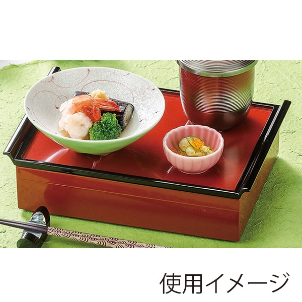 福井クラフト 22cmフライトカスタートレー 盆蓋兼用 朱天黒 21011430 1個(ご注文単位1個)【直送品】