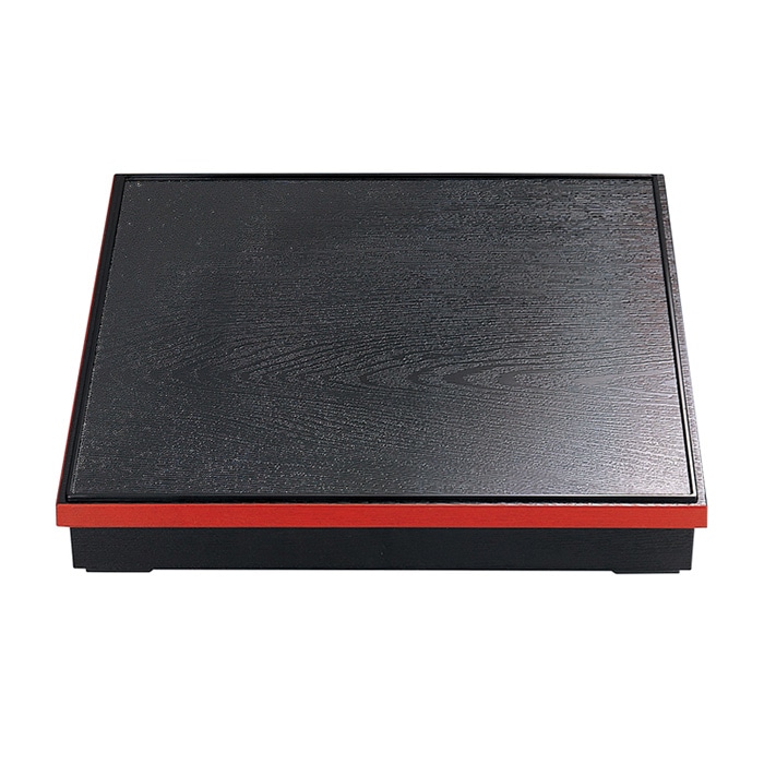 福井クラフト 尺3寸角木目松花堂 蓋親 黒渕朱 内黒 21020910 1個(ご注文単位1個)【直送品】