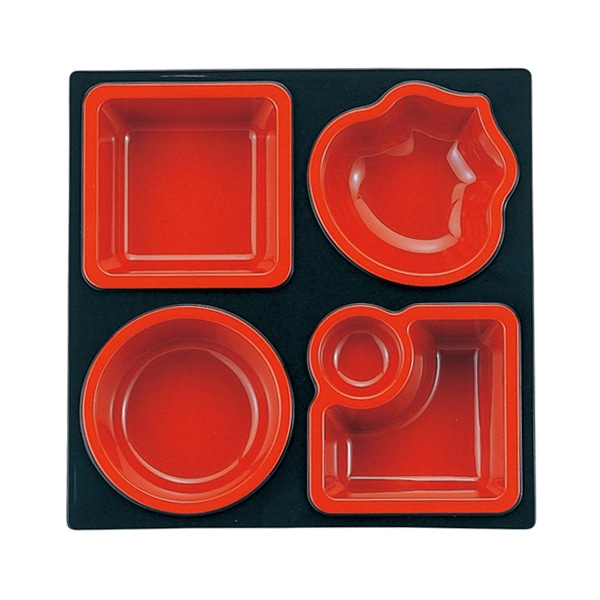 福井クラフト 8寸角弁当用 A仕切 内朱天黒 21041550 1個(ご注文単位1個)【直送品】