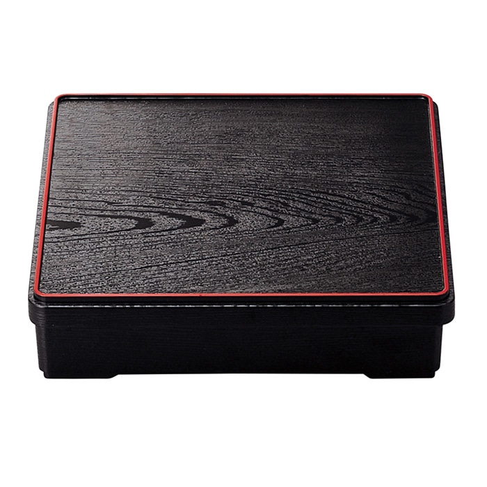 福井クラフト 8寸角干筋弁当 蓋親 黒天朱 内黒 21065015 1個(ご注文単位1個)【直送品】