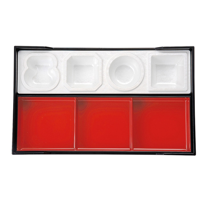 福井クラフト 尺3寸気比布目松花堂用　仕切三切 内朱天黒 21070770 1個（ご注文単位1個）【直送品】