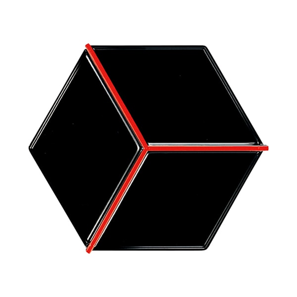 福井クラフト 新6寸六角布目松花堂用　Y仕切 黒天朱 21076120 1個（ご注文単位1個）【直送品】