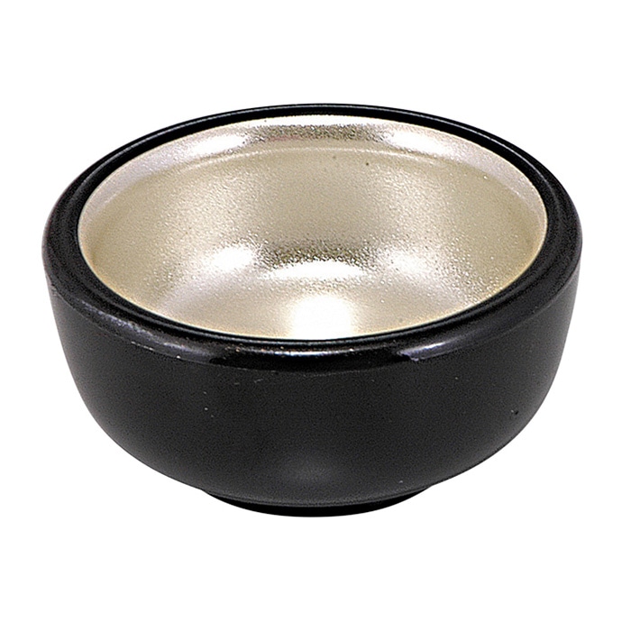 福井クラフト 盛器　ミニがんこ鉢 黒内銀粉蒔 21077160 1個（ご注文単位1個）【直送品】