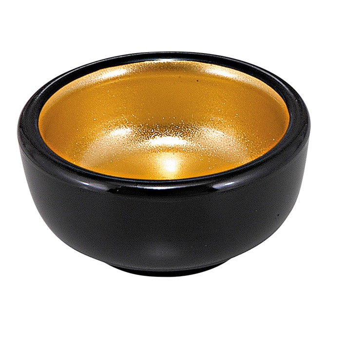 福井クラフト 盛器　ミニがんこ鉢 黒内金粉蒔 21077170 1個（ご注文単位1個）【直送品】