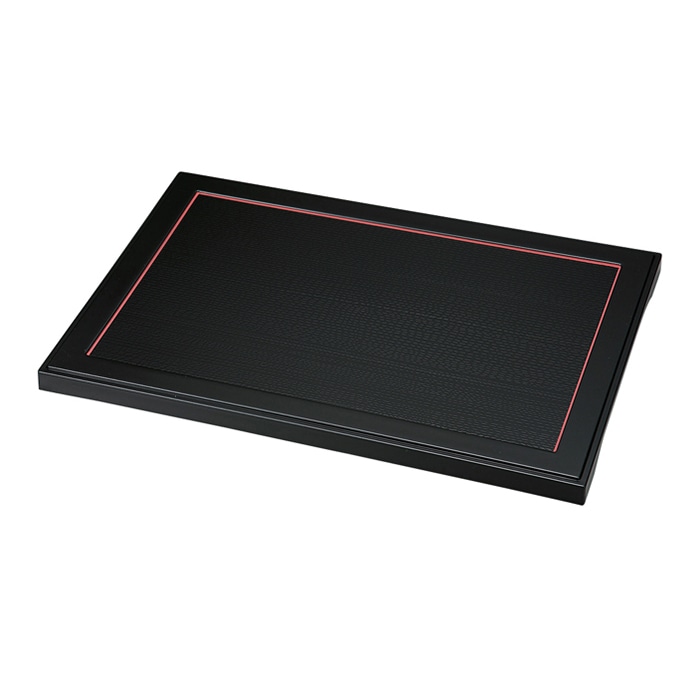 福井クラフト 盛込かご　尺3長角盛篭　蓋 黒内渕朱　裏黒 21077920 1個（ご注文単位1個）【直送品】