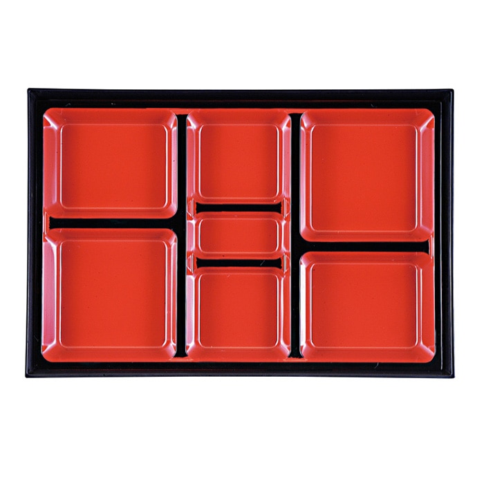 福井クラフト 尺3長手ダイヤ　幕の内用仕切 朱天黒 21077960 1個（ご注文単位1個）【直送品】