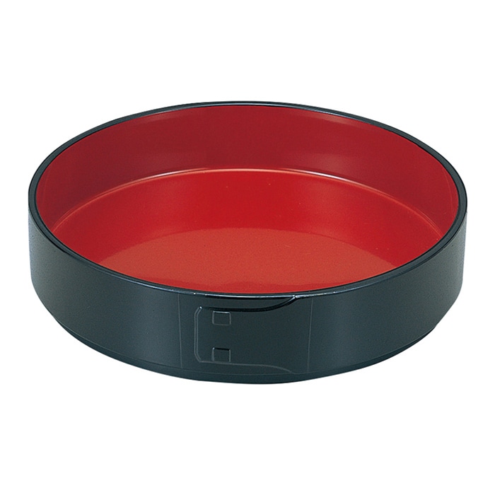 福井クラフト そばセイロ　メンパ丸そば皿　底板付 黒内朱 21080150 1個（ご注文単位1個）【直送品】