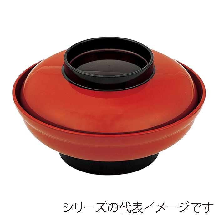 福井クラフト 丼　5.5寸　大輪浅型丼　蓋親セット 朱ツバ　内黒 21080220 1個（ご注文単位1個）【直送品】