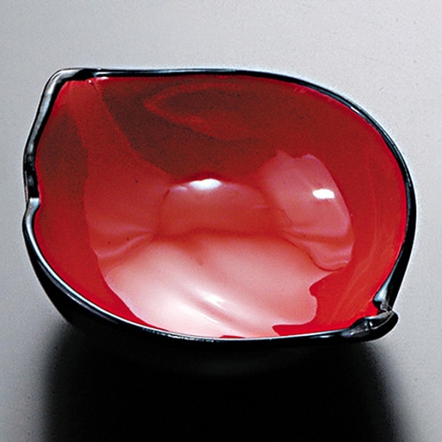 福井クラフト 珍味・小鉢　葉小鉢 黒内朱 21181490 1個（ご注文単位1個）【直送品】