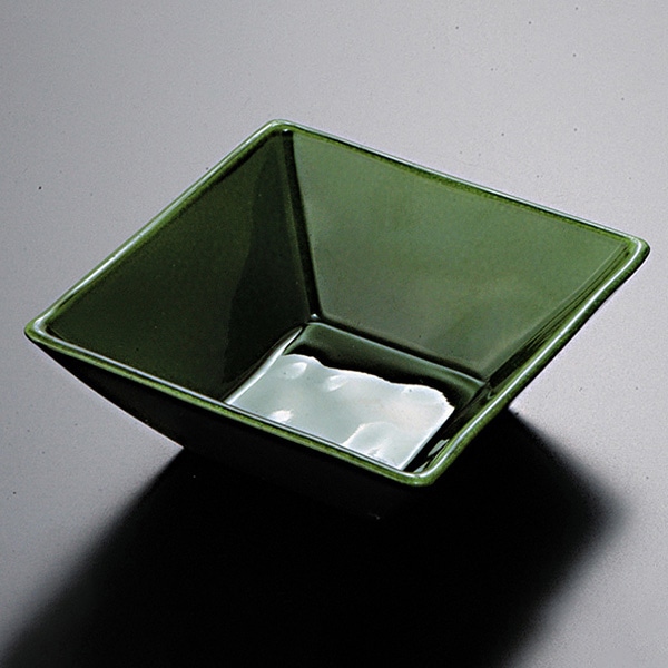福井クラフト 漆器珍味　角反鉢 グリーン 21181570 1個（ご注文単位1個）【直送品】