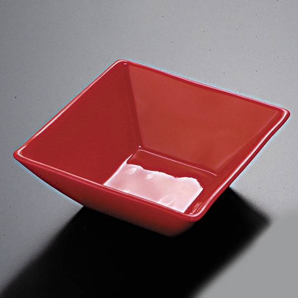 福井クラフト 漆器珍味　角反鉢 赤 21181590 1個（ご注文単位1個）【直送品】