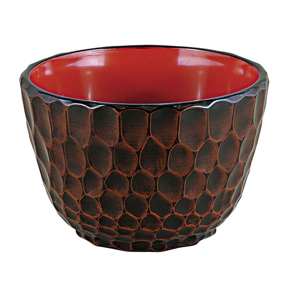 福井クラフト 丼　木彫亀甲丼 栃　内朱 21409100 1個（ご注文単位1個）【直送品】