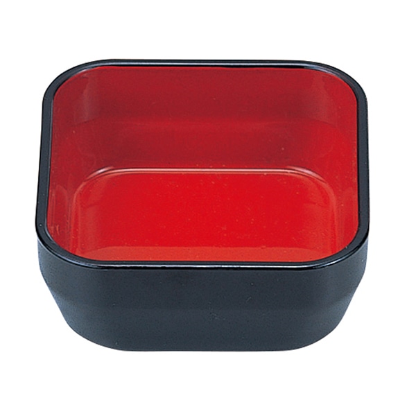 福井クラフト 9.5寸気比松花堂用　耐熱角鉢 黒内朱 22000120 1個（ご注文単位1個）【直送品】