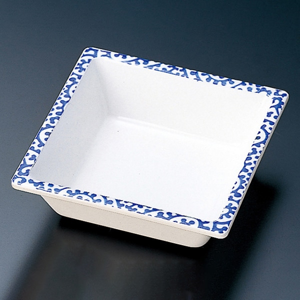 福井クラフト 松花堂用小鉢　渕付角鉢 タコ唐草 22000920 1個（ご注文単位1個）【直送品】