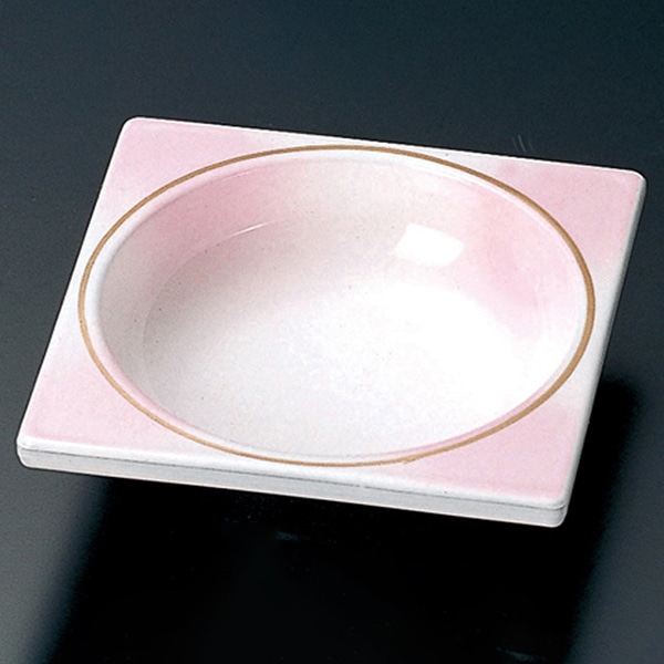福井クラフト 松花堂用小鉢　満月角鉢 ピンクボカシ 22001110 1個（ご注文単位1個）【直送品】