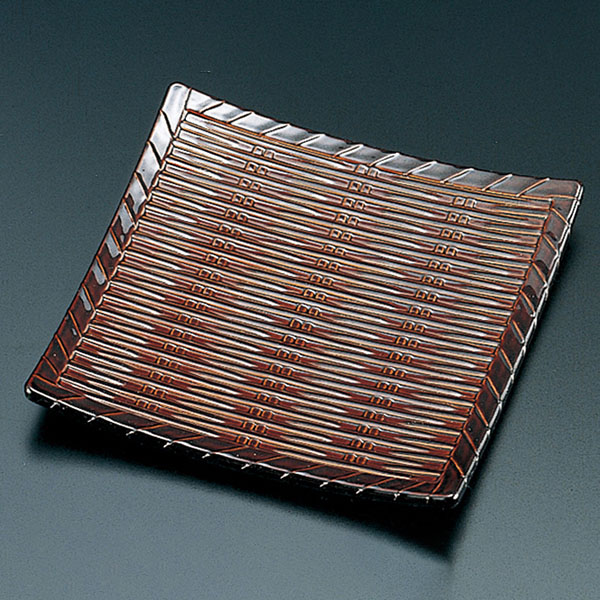 福井クラフト 松花堂用小皿　竹角皿 溜 22030890 1個（ご注文単位1個）【直送品】