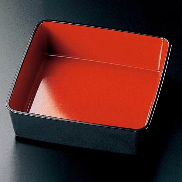 福井クラフト 松花堂用小鉢　正角鉢 内朱天黒 22030910 1個（ご注文単位1個）【直送品】