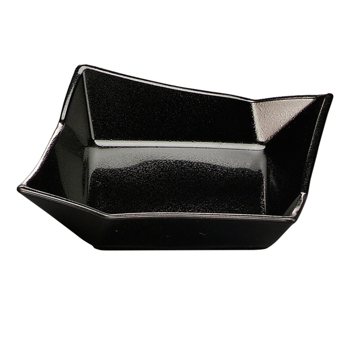 福井クラフト 盛器　5.2寸折紙鉢　浅 黒クリアータタキ 22031050 1個（ご注文単位1個）【直送品】