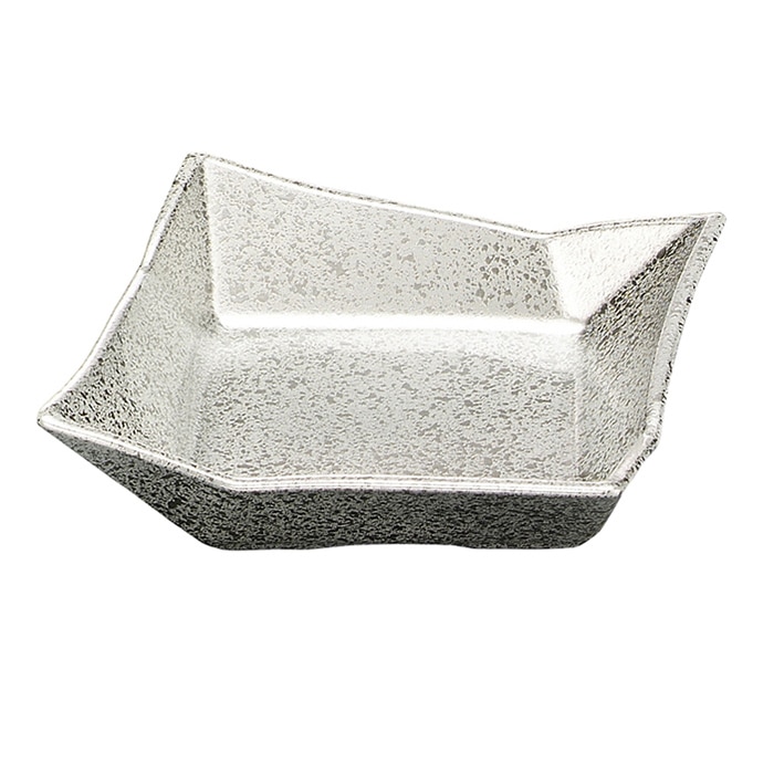 福井クラフト 盛器　5.2寸折紙鉢　浅 オール銀タタキ 22031090 1個（ご注文単位1個）【直送品】