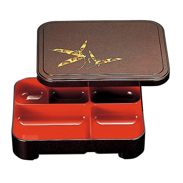 福井クラフト 8寸長手胴張弁当　蓋親　固定仕切 パール笹梅　内朱 23021450 1個（ご注文単位1個）【直送品】