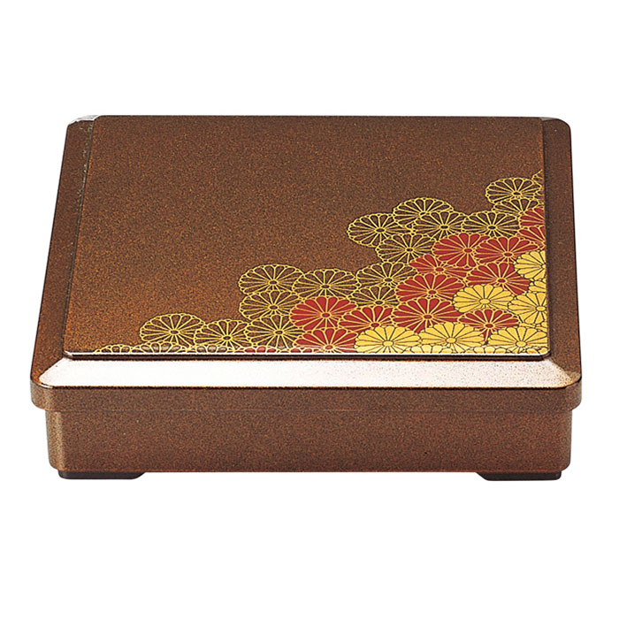 福井クラフト DX8寸角弁当　蓋親 梨地野菊　内黒 24023325 1個（ご注文単位1個）【直送品】