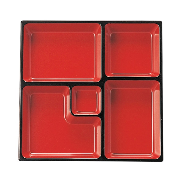 福井クラフト DX尺0寸角　幕の内仕切 内朱天黒 24072853 1個（ご注文単位1個）【直送品】