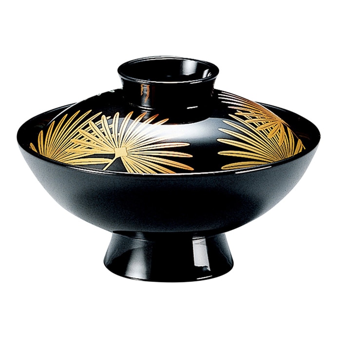 福井クラフト 耐熱吸物椀　4寸　小槌吸物椀　蓋親セット 黒／ソテツ　内黒 32601580 1個（ご注文単位1個）【直送品】