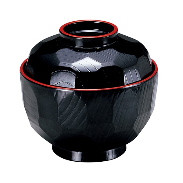 福井クラフト 耐熱吸物椀　3.6寸　亀甲吸物椀　蓋親セット 黒天朱　内黒 33601960 1個（ご注文単位1個）【直送品】