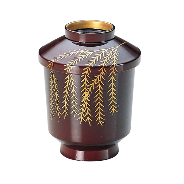 福井クラフト 木質　切立箸洗椀　蓋親セット 溜柳　内黒 33603500 1個（ご注文単位1個）【直送品】